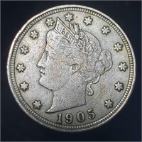 1905 Liberty V Nickel - Better Grade Example