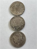 (3) Morgan Silver Dollars 1921D, 1921S, & 1921