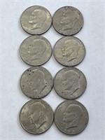 (8) 1972 D Ike Dollars