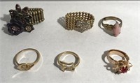 6 Assorted Rings