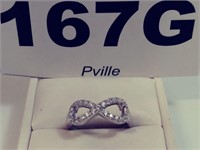 Sterling Silver Jewelry Diamond-Like Infinity Ring