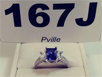 Sterling Silver Jewelry Tanzanite Engagement Ring