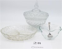 Serving ware-Crystal dish with lid 8" tall by 7"