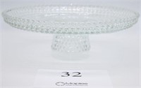 Crystal cake plate measures 4.5" tall by 12"