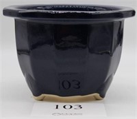 Ceramic Planters-large blue 7.56" tall by 11"