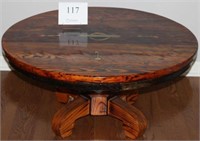 Wood coffee table-17" tall by 36" diameter