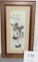 Framed butterfly prints set of two measuring