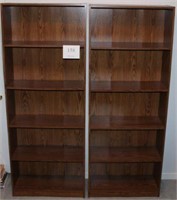 Two adjustable bookshelves each measuring 72"