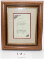 Doctor décor: framed poem 13.5" tall by 11" wide,