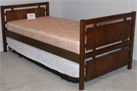 Henredon twin size bed with trundle 34" tall by