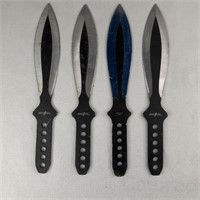 Lot of 4 Stainless Steel PP-114-3 Throwing Knives