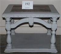 End tables set of two wood with tile tops 21.5"
