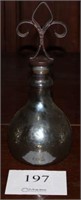 Decanter 16" tall and three candle holder 14"
