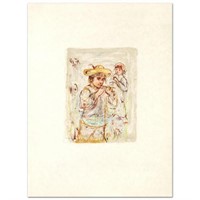 "Boy with Horn" Limited Edition Lithograph by Edna