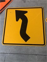 CURVE AHEAD TRAFFIC SIGN
