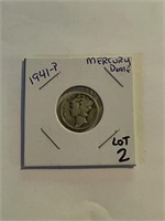 Early WWII 1941-P Mercury Silver Dime