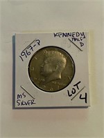 MS High Grade 1967-P Kennedy Silver Half Dollar