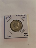 Early 1936-P Washington Silver Quarter