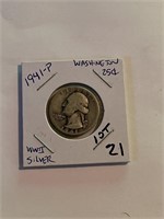 Early WWII 1941-P Washington Silver Quarter