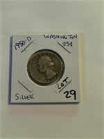Early 1950-D Washington Silver Quarter