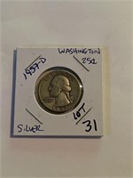 Early 1957-D Washington Silver Quarter