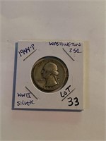 Early WWII 1944-P Washington Silver Quarter