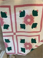 PINK FLOWER QUILT - DOUBLE