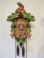 GERMAN Cuckoo Clock, FOX IN VINEYARD & GRAPES