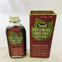 Vintage Rexall Poison Ivy & Oak Lotion Bottle
