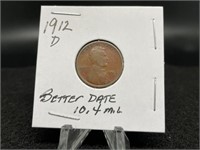 1912 D LINCOLN CENT - BETTER DATE - 10.4 MILLION