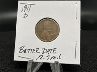 1911 D LINCOLN CENT - BETTER DATE - 12.7 MINTAGE