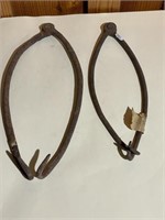 2 Antique Iron Hay Hooks