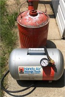 Air storage tank and gas can
