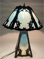 EARLY SLAG GLASS LAMP