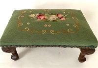 NEEDLEPOINT FOOTSTOOL