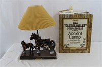 Vintage Gilbert "Clydesdales" Lamp in original box