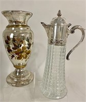 CRYSTAL PITCHER & MERCURY GLASS