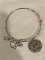 Silver Alex and Ani bracelet all paws matter