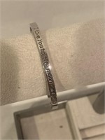 Silver bangle bracelet I love you to the moon and