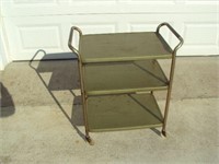 Metal Three Tiered Rolling Cart