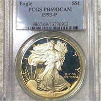 1993 Silver Eagle PCGS - PR 69 DCAM