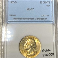 1955-D Washington Silver Quarter NNC - MS67