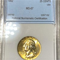 1952 Washington Silver Quarter NNC - MS67
