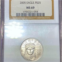 2005 $25 Platinum Eagle NGC - MS69