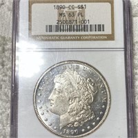 1890-CC Morgan Silver Dollar NGC - MS 63 PL
