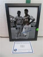 Hank Aaron & Willie Mayes 8 x 10 with COA