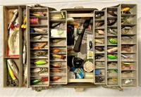 Plano Tackle Box 8600 with Lures, Reel & Supplies