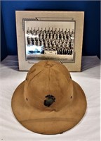 1942 Pith Helmet and Marine Platoon Picture