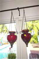 Moroccan Style Hanging Lanterns (Pair)