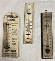 Three Vintage Advertising Thermometers